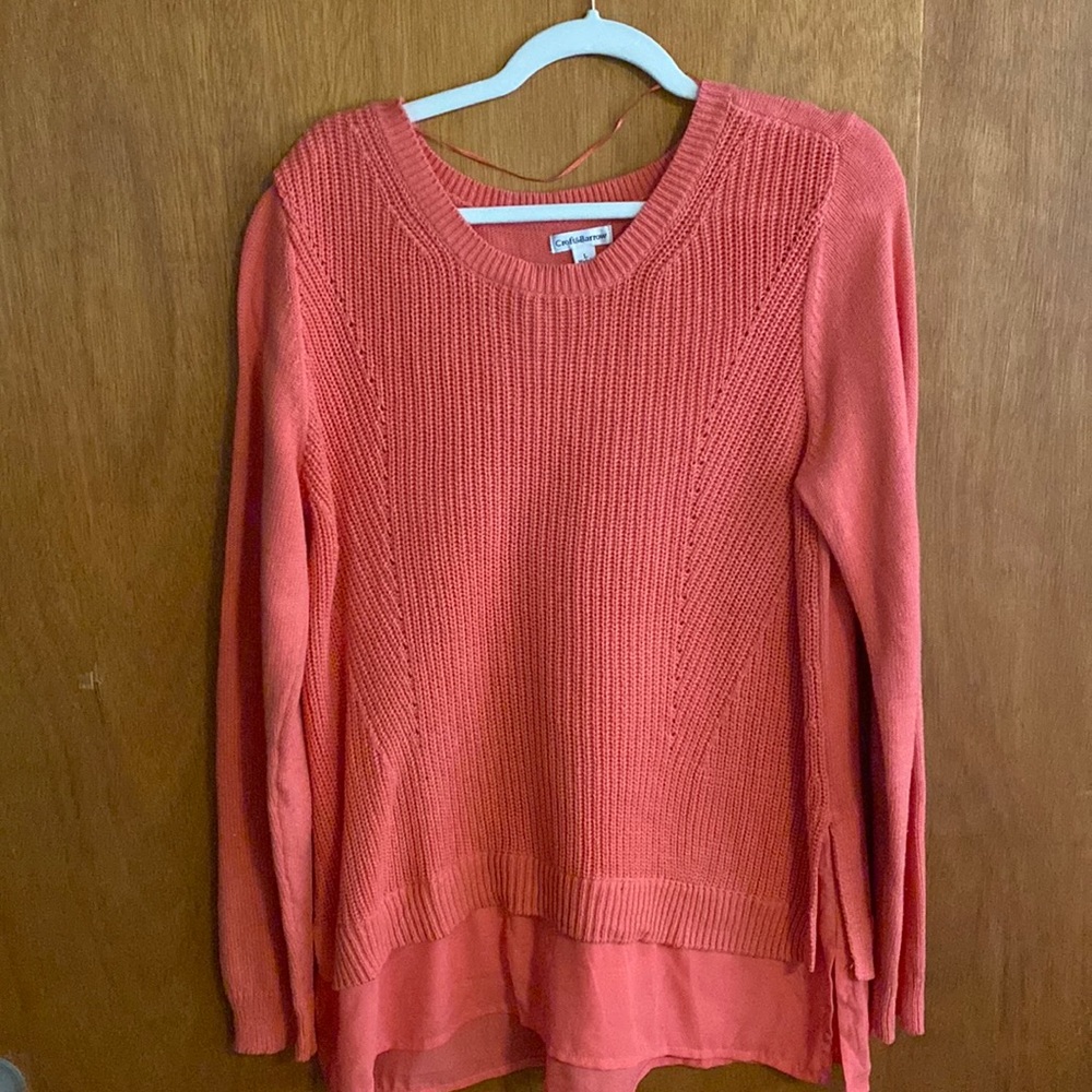 Croft and Barrow coral sweater. Size large. Oversized.